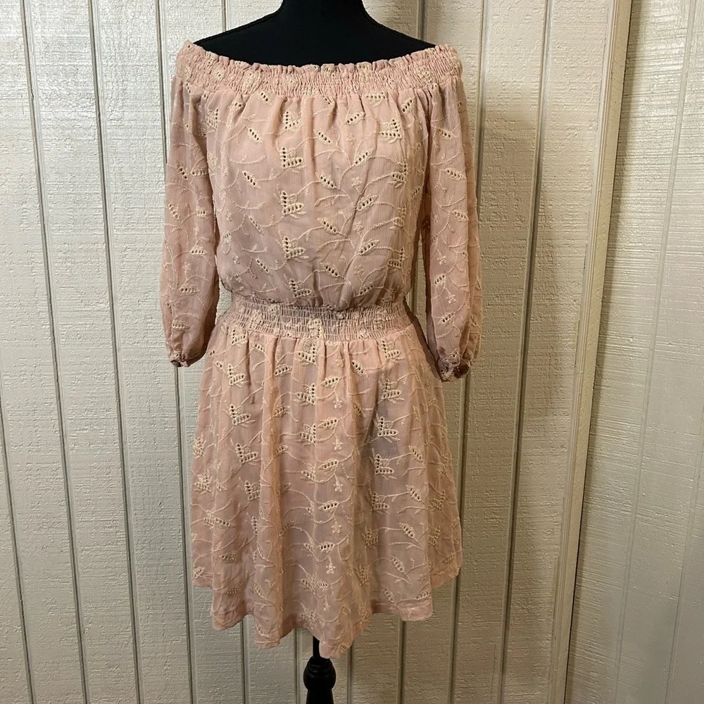 ASTR The Label embroidered off the shoulder dress, size small.